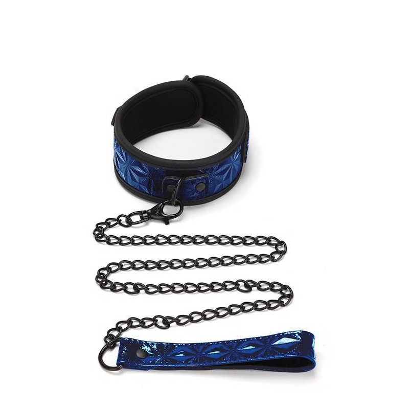 WHIPSMART DIAMOND COLLAR AND LEASH BLUE